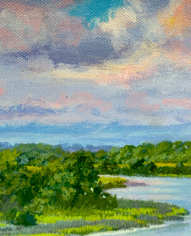 VIEW FROM INTERCOASTAL BRIDGE, STUDY original acrylic by Rick Wells