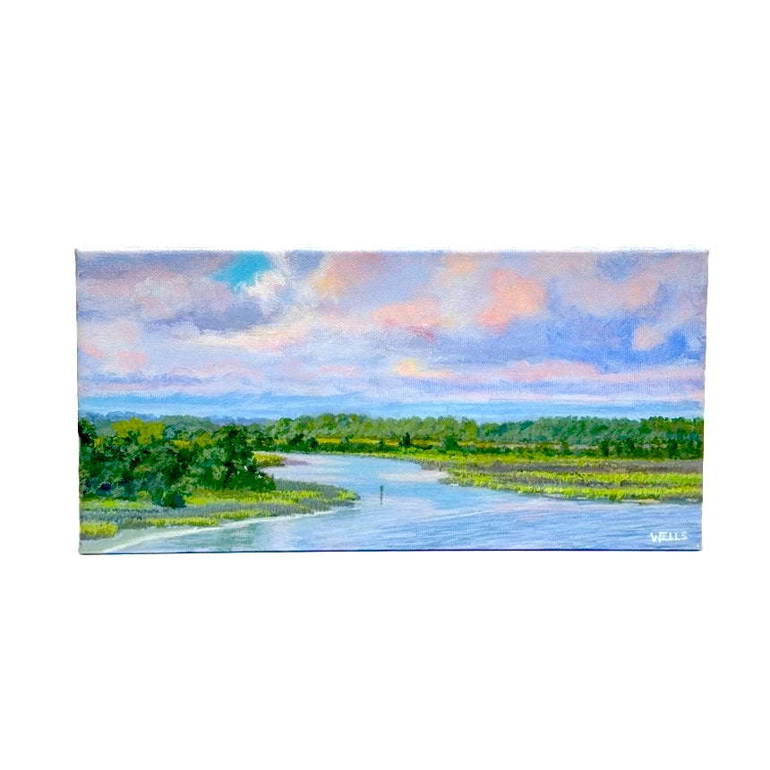 VIEW FROM INTERCOASTAL BRIDGE, STUDY original acrylic by Rick Wells