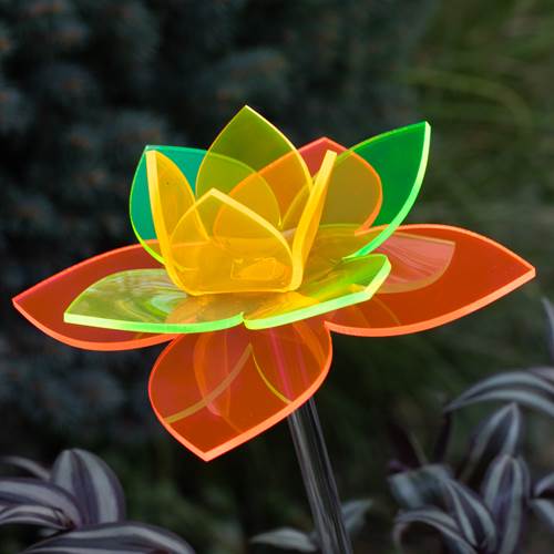 Vivid Daffodil Fluorescent Flower Garden Stake