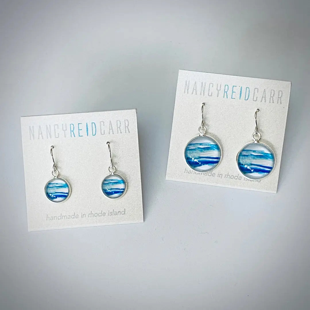 Blue Breeze Watercolor Drop Earrings