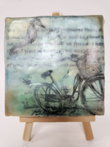 BEACH BIKE encaustic painting by Wendy Vogel