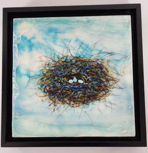 BIRDS NEST original encaustic by Wendy Vogel