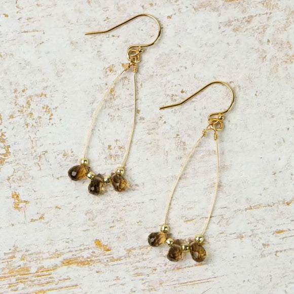 Whiskey Quartz Dangle Earrings