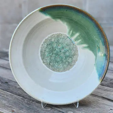 Small Flared Bowl with Crackle Glass