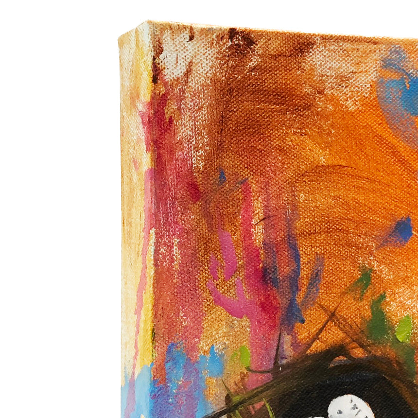 ORANGE TRINITY NEST 10x10 acrylic on canvas by Carey Lee Hudson