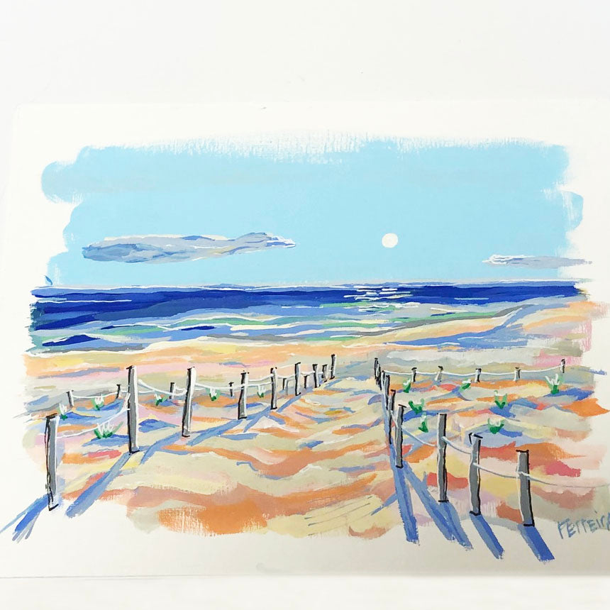 BEACH PATH gouache and acrylic by Sarah Ferreira