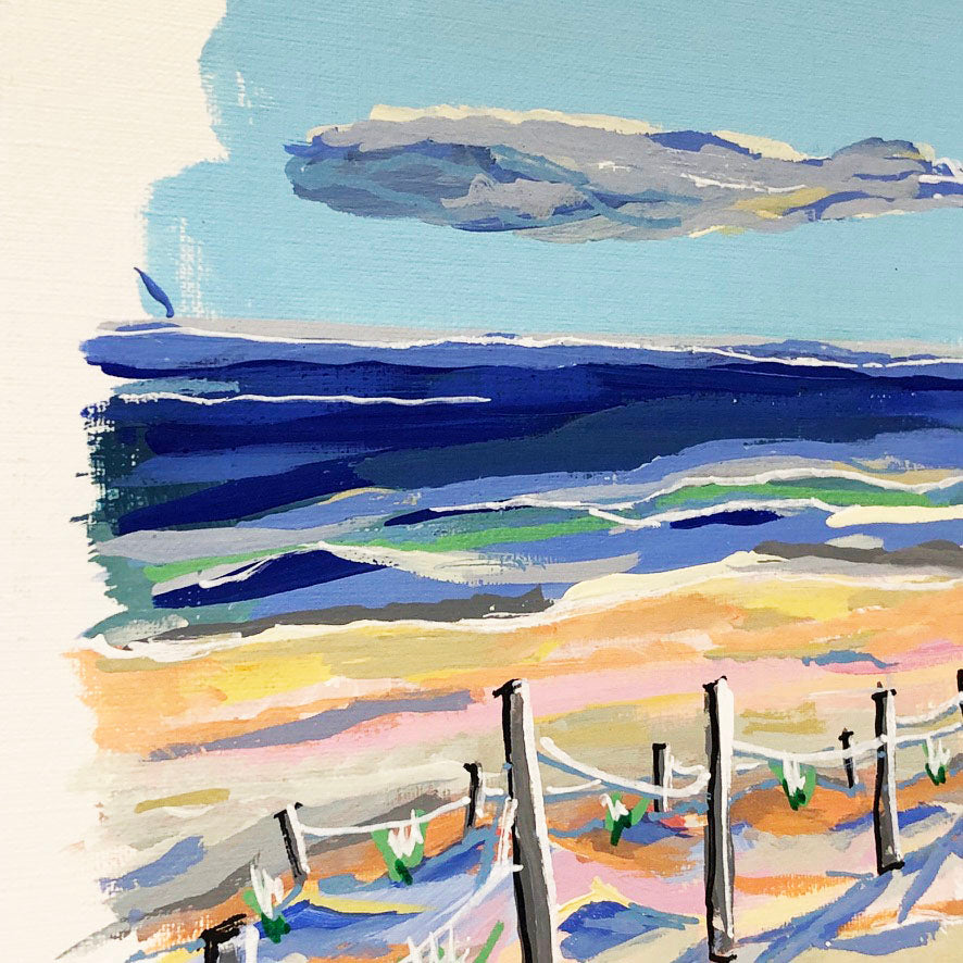 BEACH PATH gouache and acrylic by Sarah Ferreira