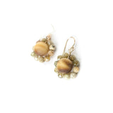 Cat's Eye Flower Earrings