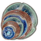 Blue Pinch Rimmed Bowl
