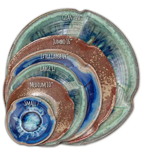 Blue Pinch Rimmed Bowl