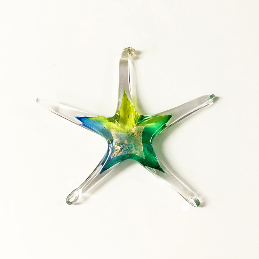 Green Hanging Glass Star