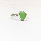 Bezel Set Sea Glass Ring - Green