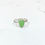 Bezel Set Sea Glass Ring - Green