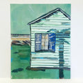 GREEN BEACH HOUSE gouache and acrylic by Sarah Ferreira