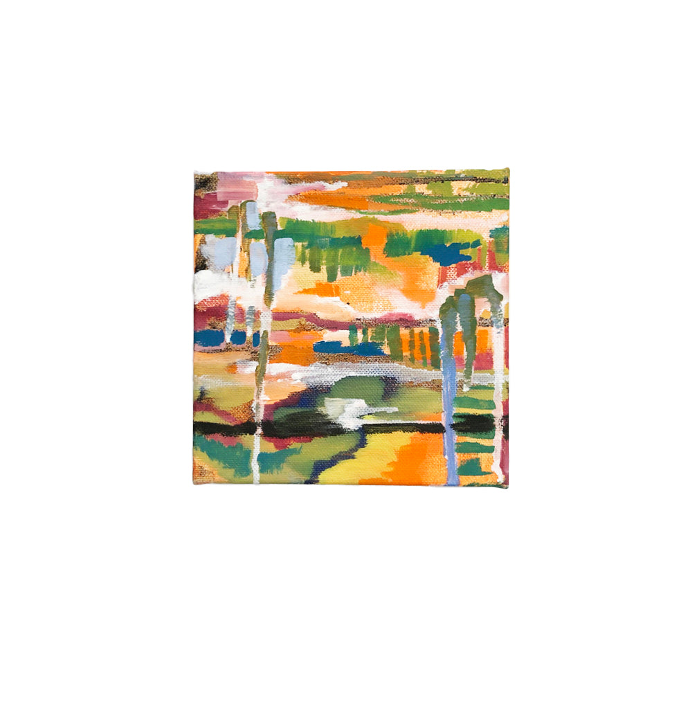 GREEN MARSH SCENE acrylic on canvas by Carey Lee Hudson