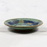 Green Accented Plate with Geode Crackle Glass