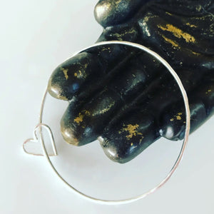 Floating Heart Bangle Bracelet