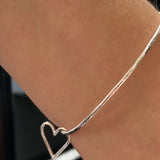 Floating Heart Bangle Bracelet
