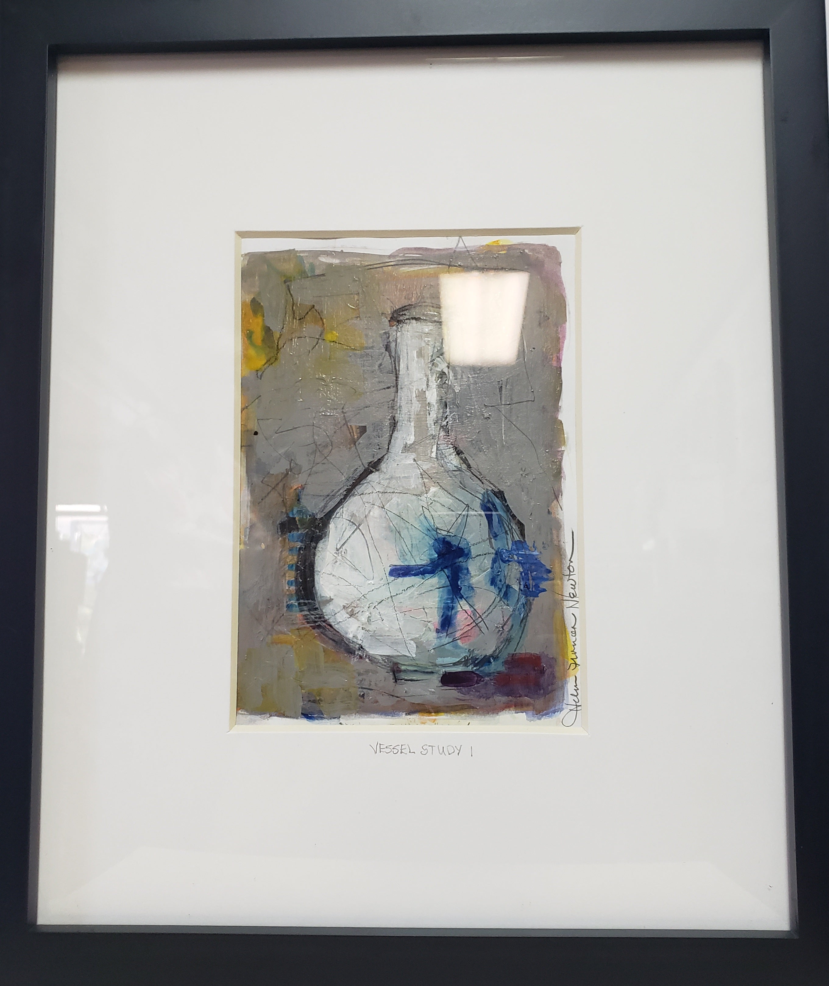 VESSEL STUDY #1 mixed media painting by Helen Newton