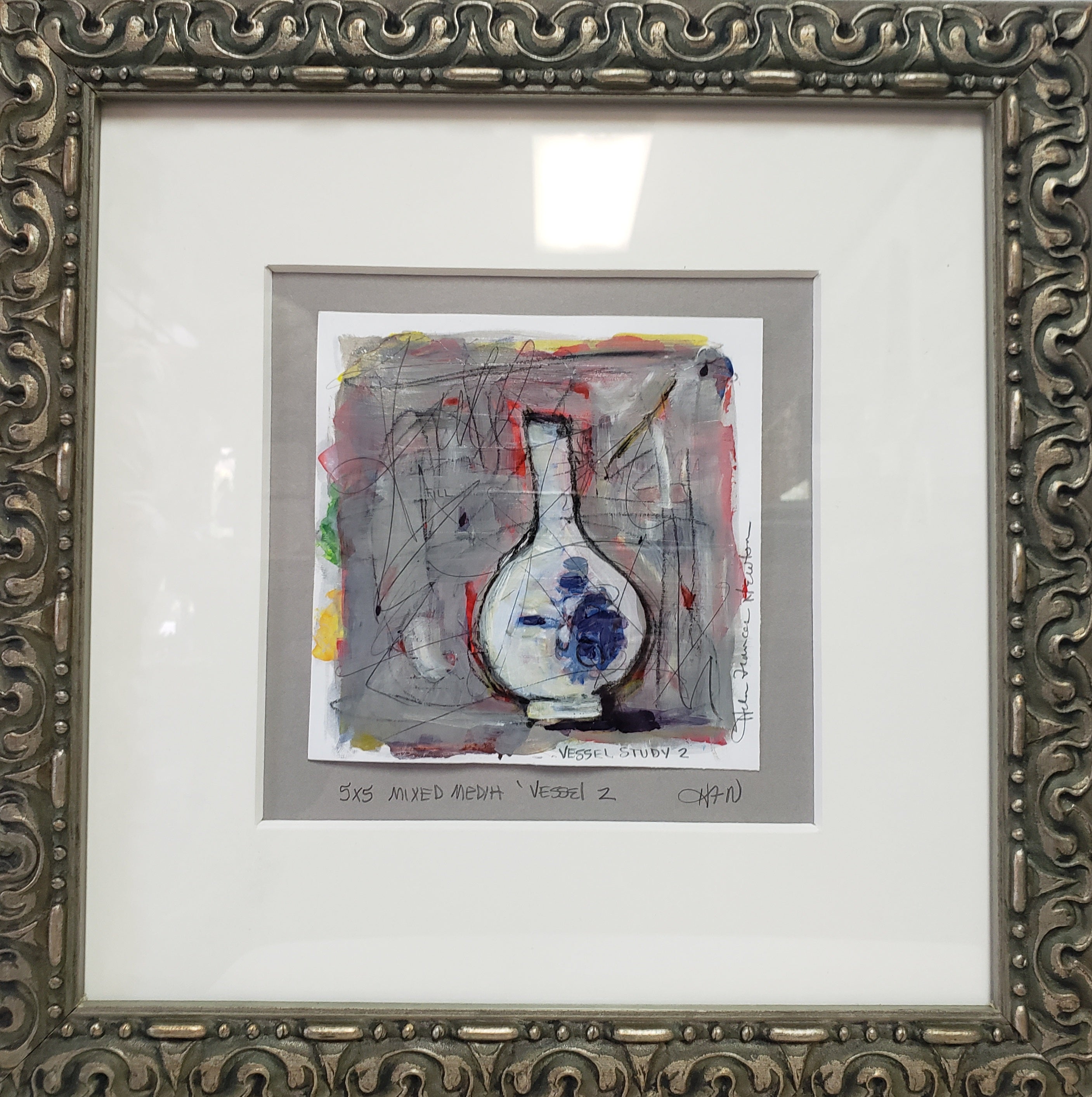 VESSEL STUDY #2 original mixed media painting by Helen Newton
