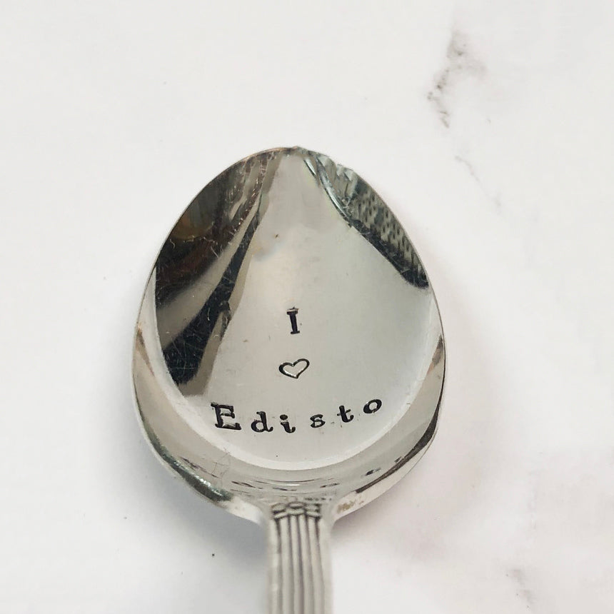 I Love Edisto Hand Stamped Spoon
