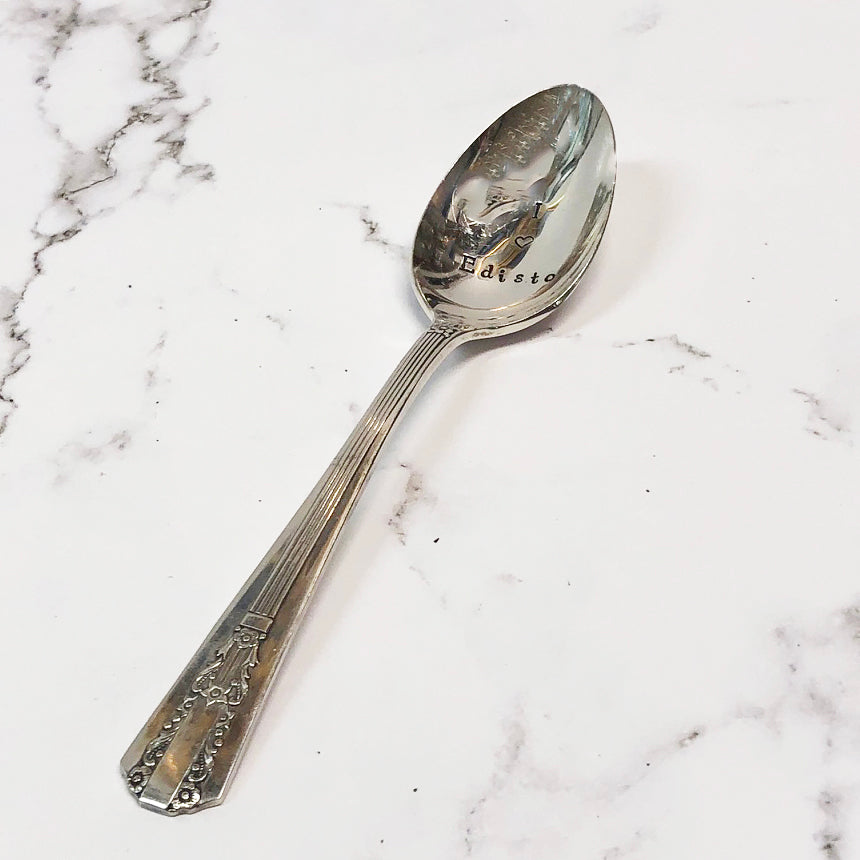 I Love Edisto Hand Stamped Spoon