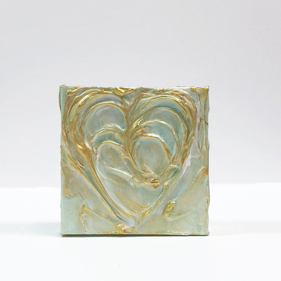 LOVE 5 x 5 original mixed media painting by Mary Louise Nechtman