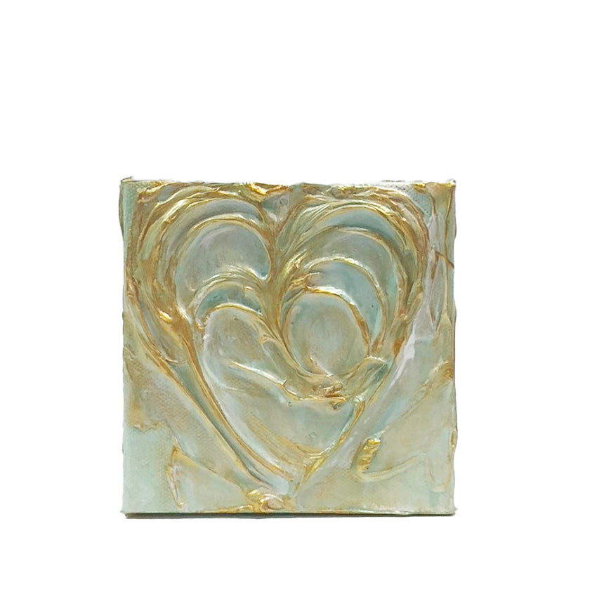 LOVE 5 x 5 original mixed media painting by Mary Louise Nechtman
