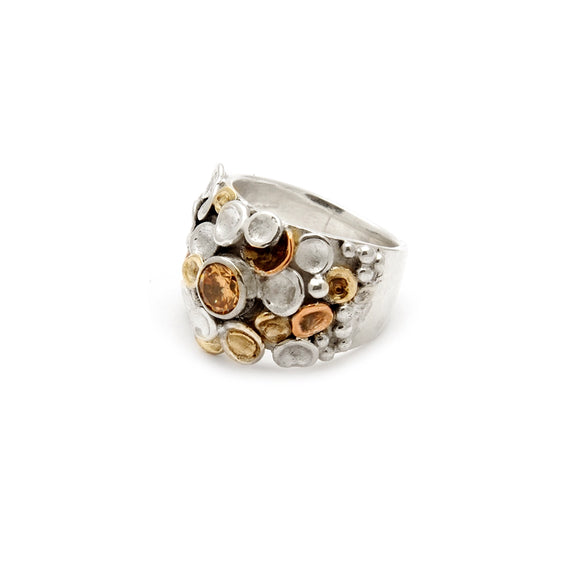 Pebbles on the Beach Ring with Honey Topaz