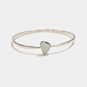 Sea Glass Bezel Set Bangle Bracelet