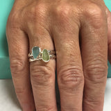 Bezel Set Sea Glass Ring - Aqua