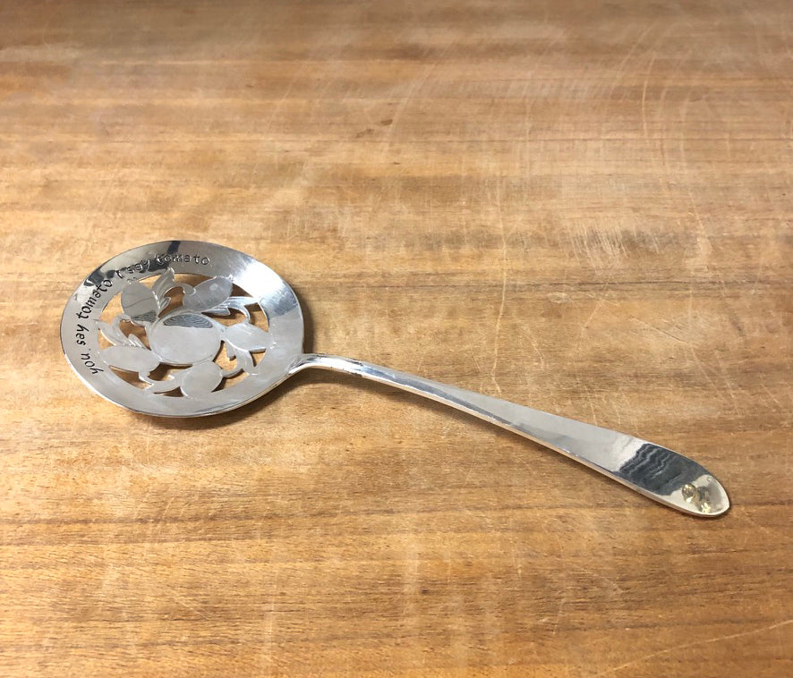 You Say Tomato, I Say Tomato Hand Stamped Serving Spoon