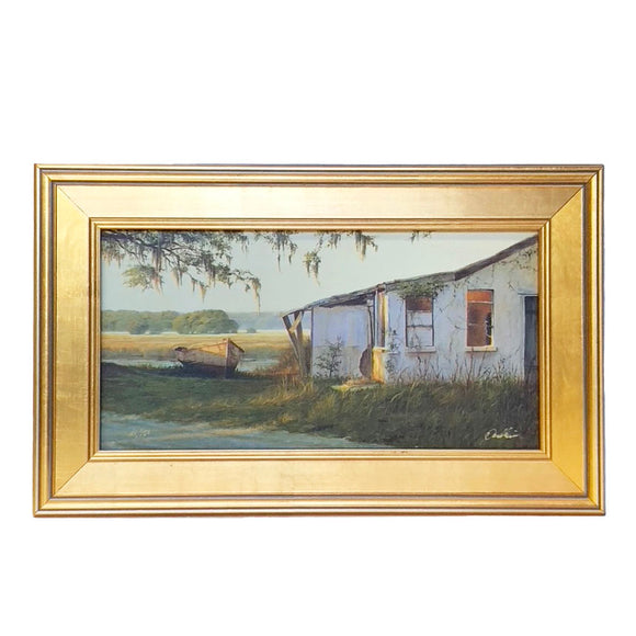 SUNDOWN AT THE OYSTER FACTORY giclee on canvas by Doug Grier